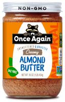 Once Again Natural Smooth No Salt Almond Butter, 16 Ounce -- 6 per case