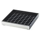 Cal-Mil Silver and Black Square Drip Tray, 6 x 6 x 1 inch -- 12 per case