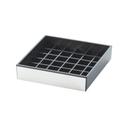 Cal-Mil Silver and Black Square Drip Tray, 4 x 4 x 1 inch -- 12 per case