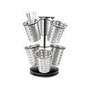 Cal-Mil Iron Black 6-Cylinder Revolving Caddy Flatware / Condiment Display, 12 inch Dia x 15.25 inch