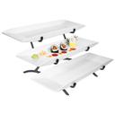 Cal-Mil Black Melamine 3 Tier Large Long Platter Display, 18 x 23 x 12 inch