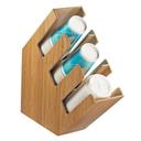 Cal-Mil Bamboo 3 Section Cup and Lid Holder, 4.5 inch Width x 17 inch Depth x 16.125 inch Height