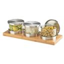 Cal-Mil Bamboo Chilled Solid Stailness Steel Lid Jar Display, 16 x 6 x 4 inch