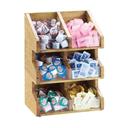 Cal-Mil Madera Reclaimed Wood 3 Tier 6 Bin Compartment Condiment Display with Clear Bin Face, 11 x 7 x 16 inch