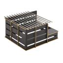 Cal-Mil Empire Black Butane Stove Frame, 14.25 inch Width x 13 inch Depth x 7.25 inch Height