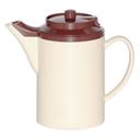 Service Ideas Plastic Stoneware Brown Double Wall Teapot without Tether, 16 Ounce Capacity