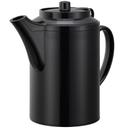 Service Ideas Plastic Black Double Wall Teapot with Tether, 16 Ounce Capacity