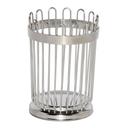 Service Ideas 18/8 Stainless Steel Polished Finish Round Breadstick Wire Basket, 3.75 inch Width x 5.5 inch Height