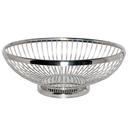 Service Ideas 18/8 Stainless Steel Polished Finish Oval Wire Basket, 9 inch Length x 7 inch Width x 3.5 inch Height