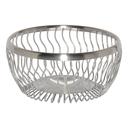 Service Ideas 18/8 Stainless Steel Brushed Finish Round Wave Wire Basket, 7 inch