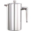 Service Ideas Stainless Steel Polished Finish Double Wall French Coffee Press, 1 Liter Capacity