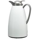 Service Ideas Classy White Finish Glass Vacuum Insulated Carafe with Push Button, 1 Liter Capacity