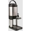 Service Ideas Brushed Stainless and Black Finish Slim Line Thermal Vacuum Insulated Dispenser, 1.5 Gallon Capacity