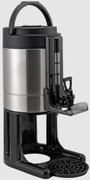 Service Ideas Brushed Stainless and Black Universal Thermal Vacuum Insulated Dispenser, 1 Gallon Capacity