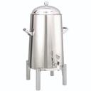 Service Ideas Flame Free Thermo Urn Polished Stainless Round Vacuum Insulated Urn, 5 Gallon Capacity
