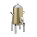 Service Ideas Flame Free Thermo Urn Metallic Elements Vintage Gold Round Stainless Vacuum Insulated Urn, 1.5 Gallon Capacity
