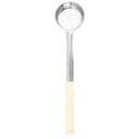 Tablecraft Stainless Steel Perforated One Piece Spoonout with 10.25 inch Beige Handle, 3 Ounce Capacity