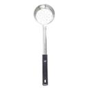 Tablecraft Stainless Steel Perforated One Piece Spoonout with 10.25 inch Black Handle, 6 Ounce Capacity