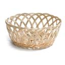 Tablecraft Polypropylene Cord Natural Round Open Weave Serving Basket, 8.5 x 8.5 x 3.25 inch -- 12 per case