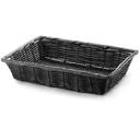 Tablecraft Black Polypropylene Rectangular Handwoven Display Basket, 14 x 10 x 3 inch -- 6 per case