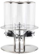 Tablecraft Stainless Steel Triple Rotating Cereal Dispenser with Polycarbonate Reservoir, 19.5 x 19.5 x 26.5 inch