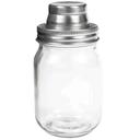 Tablecraft 3 Piece Glass Mason Jar Cocktail Shaker, 14 Ounce Capacity