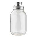 Tablecraft 3 Piece Glass Mason Jar Cocktail Shaker, 30 Ounce Capacity