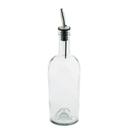 Tablecraft Clear Glass Oil Bottle with Stainless Steel Pourer, 17.5 Ounce Capacity -- 12 per case