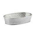 Tablecraft Lattice Collection Stainless Steel with Embossed Basket Weave Pattern Oval Platter, 9.5 inch Dia. x 6 x 2.125 inch