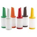 Tablecraft Complete PourMaster Polyethylene Assorted Colors One Piece Neck Spout, 1 Quart Capacity -- 12 per case