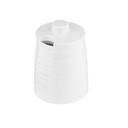 Tablecraft Pulito Collection White Melamine Textured Finish Sugar Jar with Lid, 3 inch Dia. x 4 1/8 inch -- 12 per case