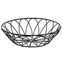 Tablecraft Petal Collection Black Powder Coated Metal Round Serving Basket, 8 x 8 x 2.5 inch