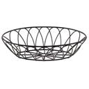 Tablecraft Petal Collection Black Powder Coated Metal Oval Serving Basket, 9 x 6 x 2.5 inch