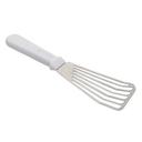 Tablecraft Stainless Steel Fish Turner with White Polypropylene Handle, 6 inch