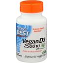 Doctors Best Vegan D3 2500IU Veggie Capsules, 60 count
