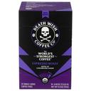 Death Wish Coffee Organic Single Serve Espresso Roast, 10 count -- 6 per case