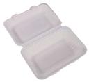 KITCH 24/7 White Compostable Molded Fiber Hinged Container, 9 x 6 inch -- 200 per case