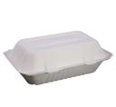 KITCH 24/7 White Compostable Molded Fiber Hinged Container, 9 x 6 inch -- 200 per case
