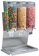 Rosseto EZ Pro T3 Three Container Stainless Steel Tabletop Dispenser with Catch Tray, 14.5 x 9.25 x 20.25 inch