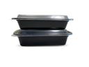 Empress Black Base Rectangle Microwaveable Container with Clear Lid, 28 Ounce Capacity -- 150 per case