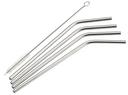Winco 18/8 Stainless Steel Curved Drinking Straw Set, 1/4 x 1/4 x 8 1/2 inch -- 48 set per case