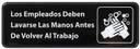 Winco Black Employee Must Wash Hands Spanish Information Sign, 3 x 9 inch -- 144 per case