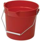 Winco Red Polypropylene Utility Pail with Pour Spout and Molded Graduation, 10 Quart -- 12 per case