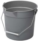 Winco Gray Polypropylene Utility Pail with Pour Spout and Molded Graduation, 14 Quart -- 12 per case