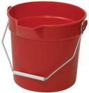 Winco Red Polypropylene Utility Pail with Pour Spout and Molded Graduation, 14 Quart -- 12 per case