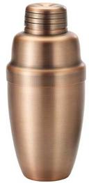 Winco After5 Heavyweight 18/8 Stainless Steel Antique Copper Finish 3-Piece Bar Shaker Set, 16 Ounce -- 48 per case