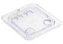 Winco Clear Polycarbonate Peg Hole Notched Hinged Cover for SP7602/7604/7606 Sixth Size Steam Pan -- 48 per case