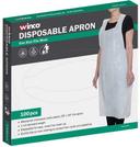 Winco Plastic White Disposable Apron, 28 x 46 inch - 100 pieces per box -- 12 boxes per case