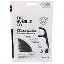 The Humble Co Corn Starch Charcoal Mint Floss Picks, 50 count -- 4 per case
