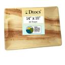 Dtocs Palm Leaf 14 inch x 10 inch Rectangle Disposable Tray -- 25 per case